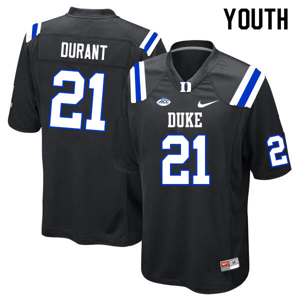 Youth #21 Mataeo Durant Duke Blue Devils College Football Jerseys Sale-Black